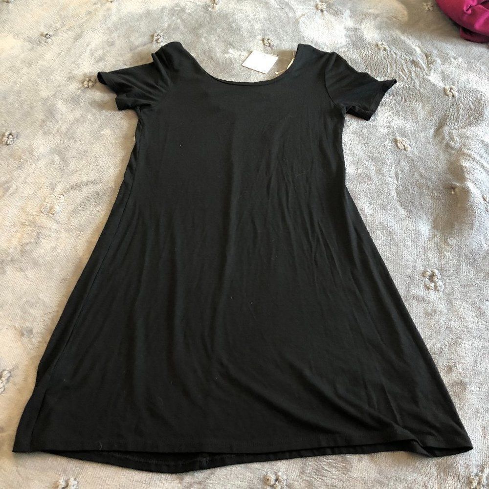 OLIVIA RAE Black DRESS T-Shirt Short Size S. HB